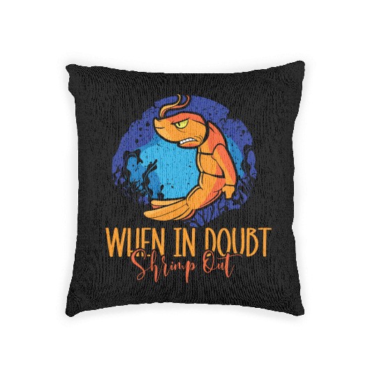 When In Doubt Shrimp Out Bjj Jiu Jitsu Pun Woven Pillows