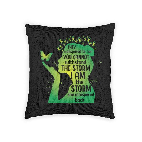 Green Awareness Butterfly Mental Health Woven Pillows