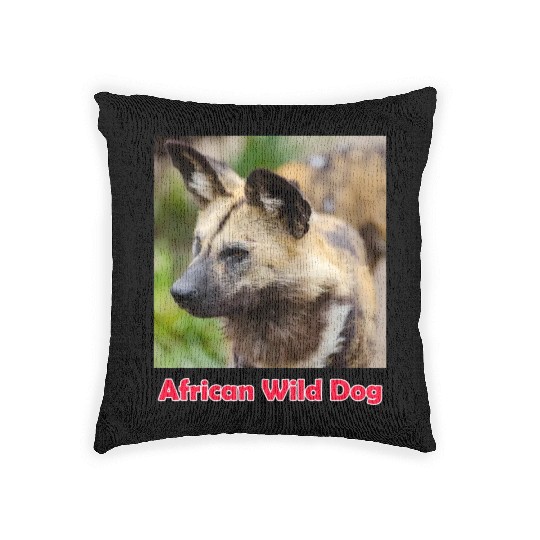 African Wild Dog Woven Pillows
