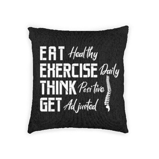 Eat Healthy Exercise Daily Think Positive Adjusted Woven Pillows