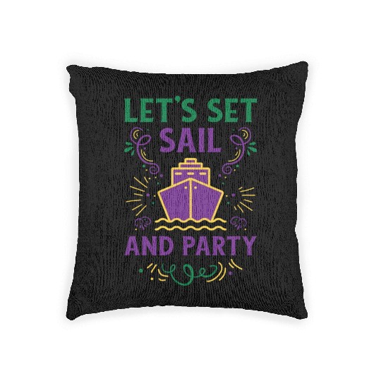 Mardi Gras Cruise Ship Carnival Cruising Party Woven Pillows
