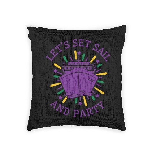 Mardi Gras Cruise Ship Carnival Cruising Party Woven Pillows