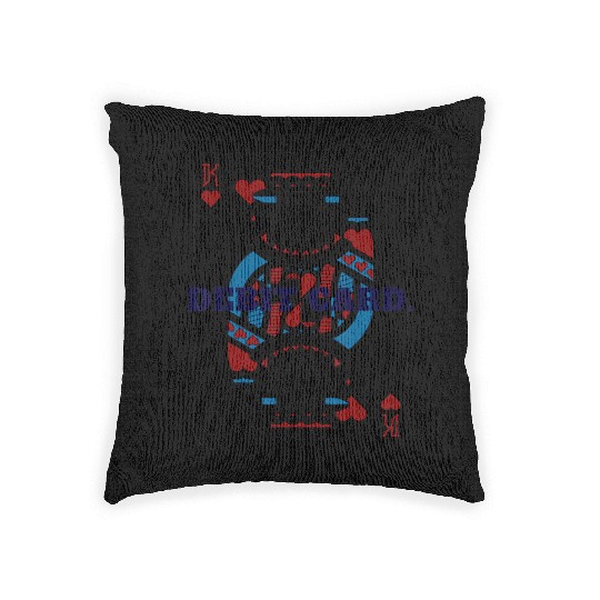 DEBIT CARD King of Hearts Playing Card Woven Pillows