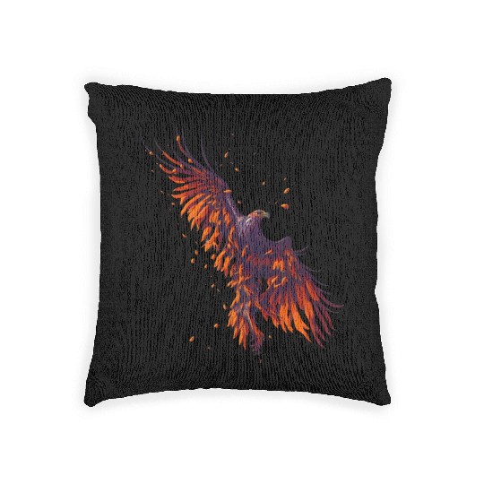 Hawk flying Woven Pillows