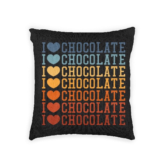 I Love Chocolate Retro Vintage Woven Pillows