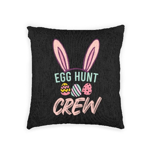 Egg Hunt Crew Funny Easter Day Woven Pillows