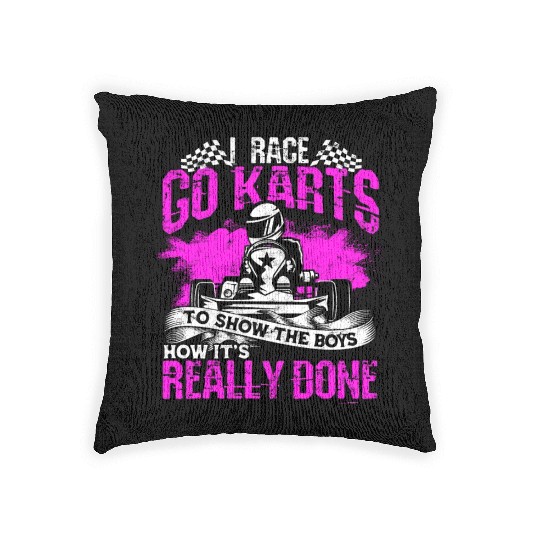 Go Kart Racer Pit Crew Car Racing Karting Woven Pillows