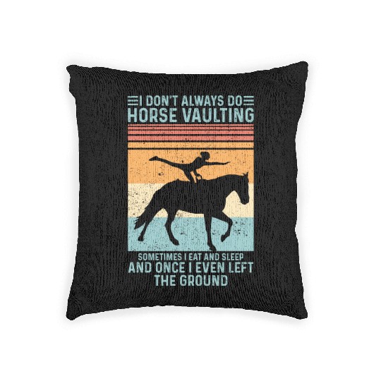 Funny Equestrian Horse Vaulting Retro Woven Pillows