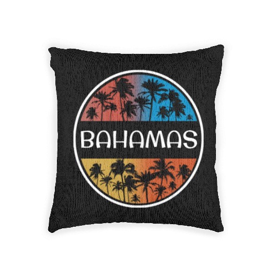 Bahamas Stylish Vacation Souvenir Palm Tree Woven Pillows
