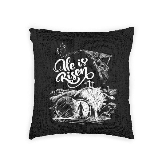 He Is Risen- White Drawing Angel HD Woven Pillows
