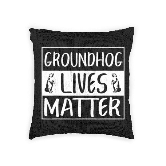 Groundhog Lives Matter Funny Woodchuck Woven Pillows