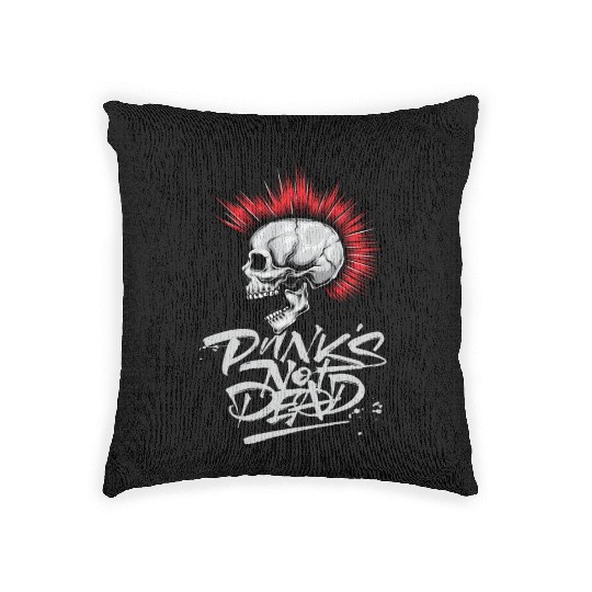 skeleton Bone Skull Punk Rock Band Metal Music Woven Pillows