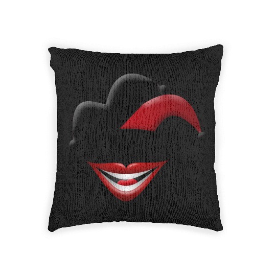 Joker in Red and Black Woven Pillows