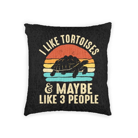 Tortoise Turtle I Like Tortoises And Maybe 3 Woven Pillows