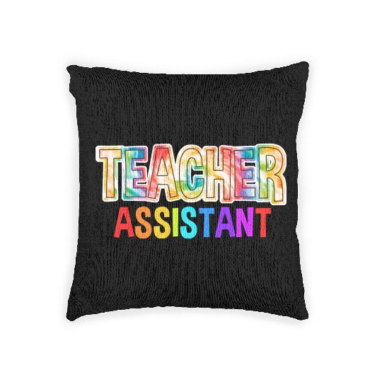 Teacher Assistant Tie Dye Back To School Woven Pillows