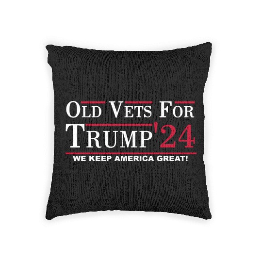 Old Vets For Trump'24 Woven Pillows
