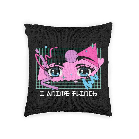 I Anime Flinch Funny Japanese Humor Japan Kawaii A Woven Pillows