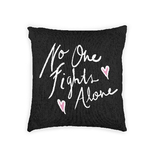 no one fights alone Woven Pillows