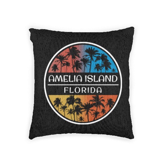 Amelia Beach Florida Stylish Vacation Souvenir Woven Pillows