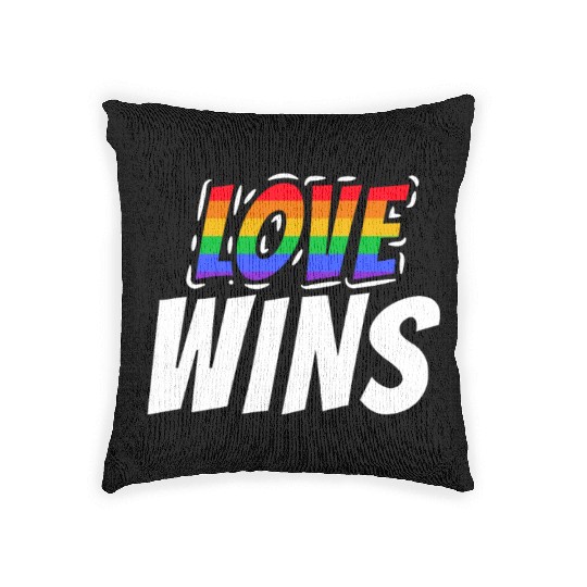 Pride LGBTQ. Love wins Woven Pillows