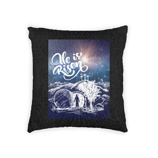 He Is Risen!Jesus,Easter, Bright & Morning Star Woven Pillows