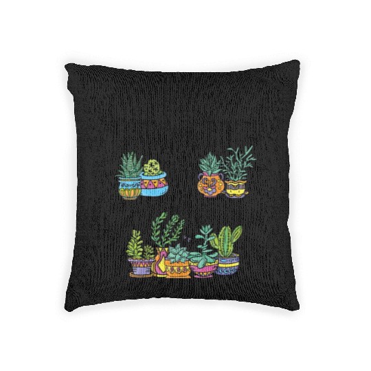 Easily Distracted Plants Botany Teacher Planting Woven Pillows