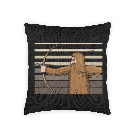 Traditional Archery Bigfoot Archer Arrow Bow Woven Pillows