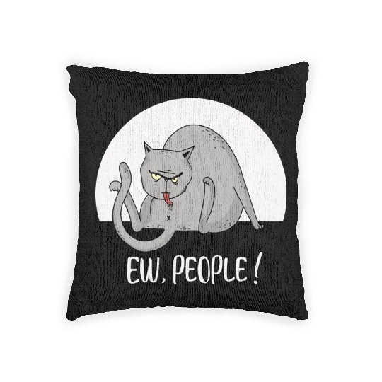 Ew People Funny Fat Lazy Cat Woven Pillows