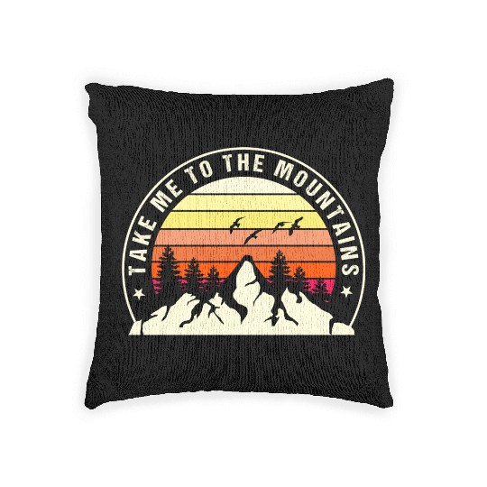 Take A Hike Mountain Woven Pillows