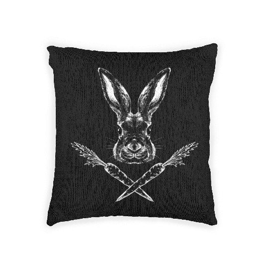 Jolly Roger Easter Funny Bunny Apparel for Egg Woven Pillows