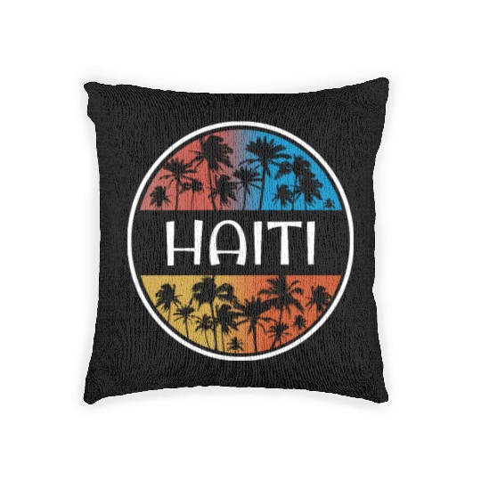 Haiti Stylish Vacation Souvenir Palm Tree Woven Pillows