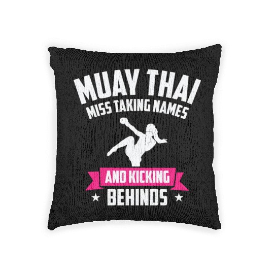 International Women's Day Muay Thai Girl Power Woven Pillows