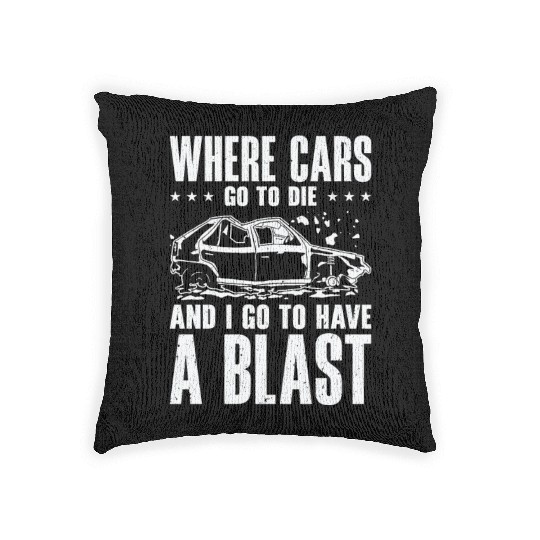 Demolition Derby Car Demo Driver Woven Pillows