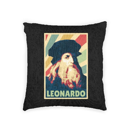 Leonardo Da Vinci Vintage Colors Woven Pillows