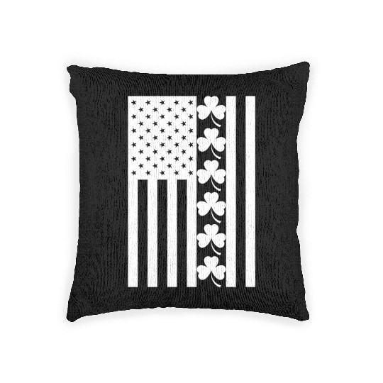 St Patricks Day American Flag Woven Pillows