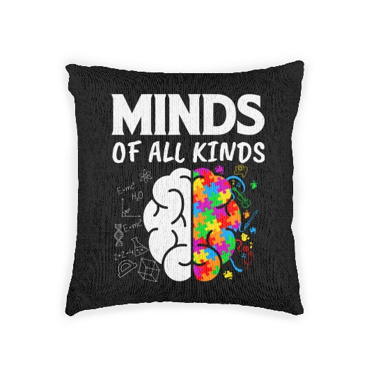 Minds of all Kind Neurodiversity Brain Woven Pillows