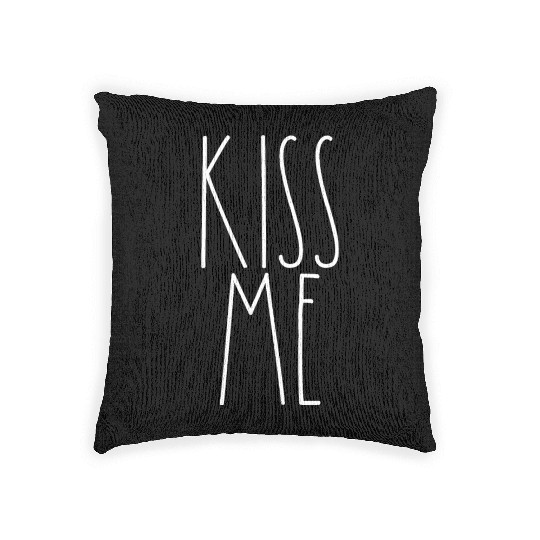 Kiss Me White Rae Dunn Inspired Minimalist Decor Woven Pillows