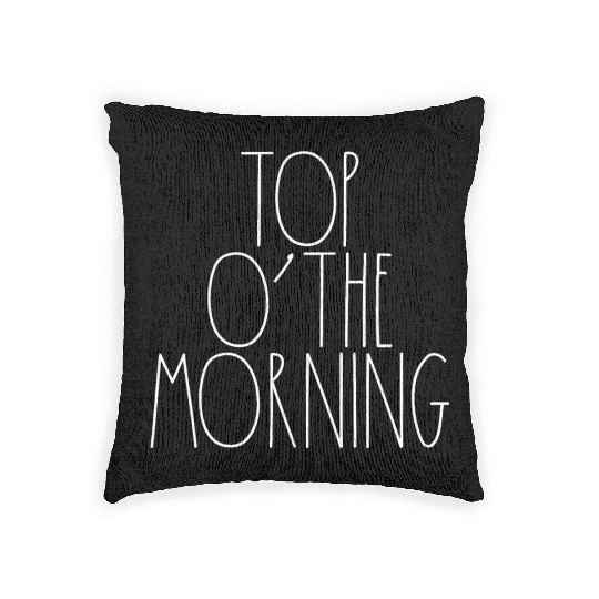 Top O' The Morning White Rae Dunn Inspired Decor Woven Pillows