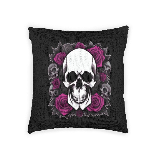 Los Angeles Mexican sugar skull Woven Pillows