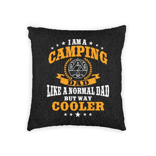 Funny Camping Dad Saying Summer Camp For Men Woven Pillows