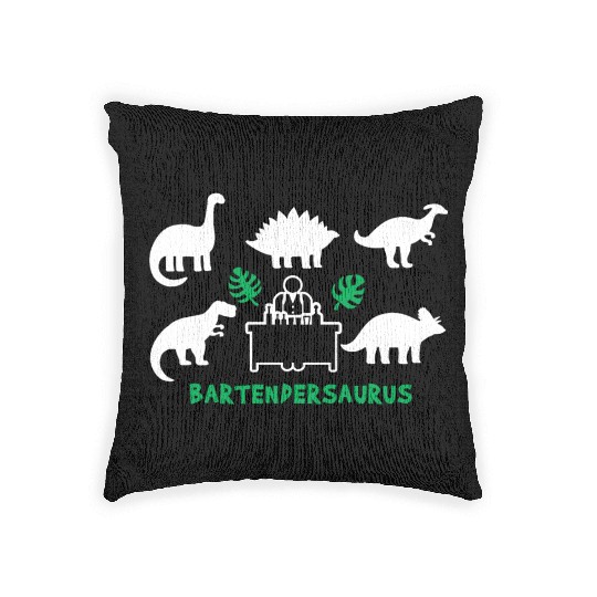 Bartender Saurus Dinosaurs Woven Pillows