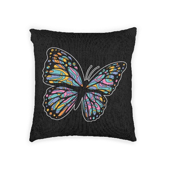 Colorful Butterfly Garden Lover Woven Pillows