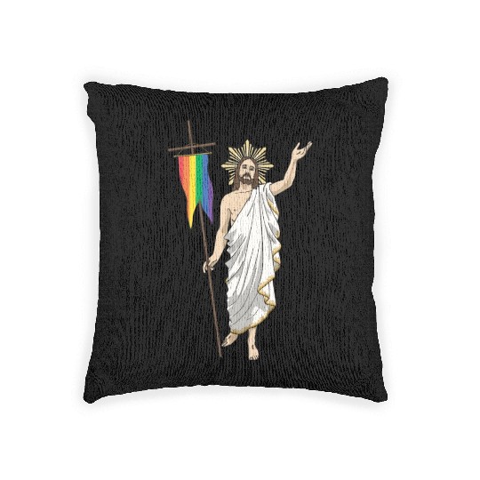 LGBT Jesus Equal Rainbow Christian Woven Pillows