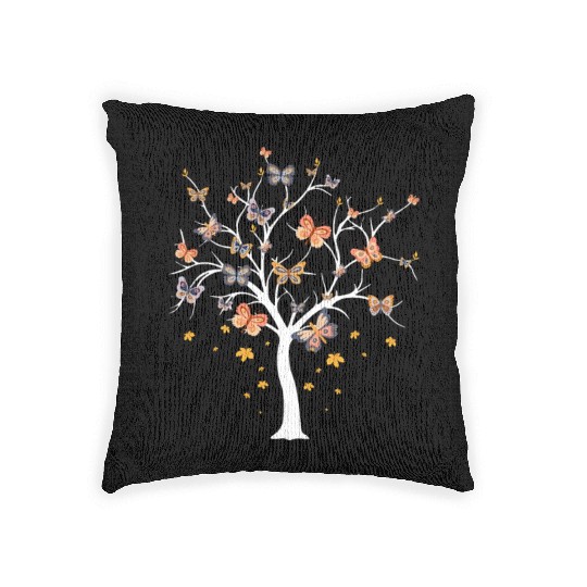 Colorful Nature Butterfly Lover Woven Pillows
