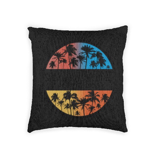 San Juan Puerto Rico Palm Tree Stylish Vacation Woven Pillows
