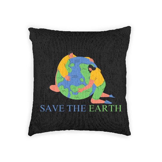 save the earth day Woven Pillows