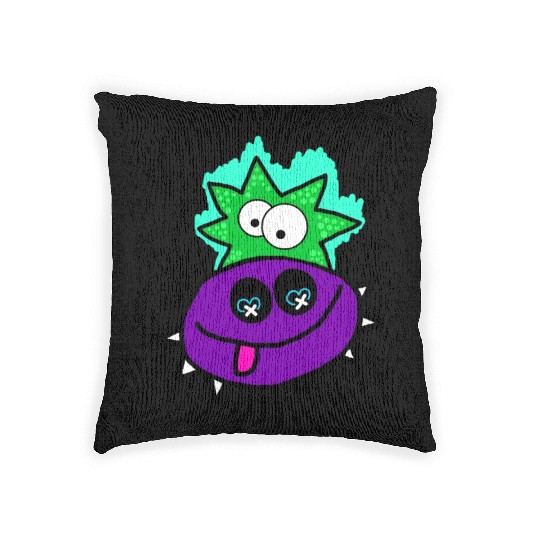 Purple Vibe Star Cartoon Design Woven Pillows