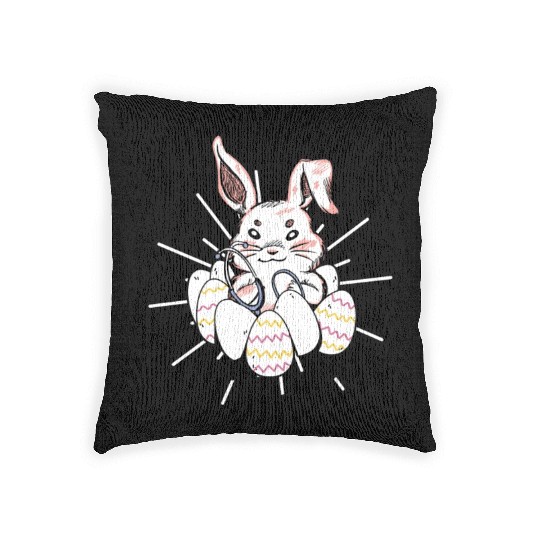 Easter Medical Bunny Eggs Nursing Rabbit Woven Pillows