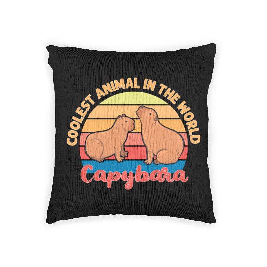 Coolest Animal in The World Capybara Woven Pillows