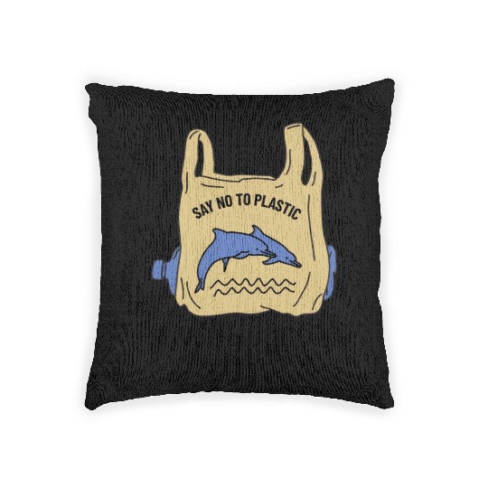 Save The Ocean Dolphins Save The Earth Environment Woven Pillows